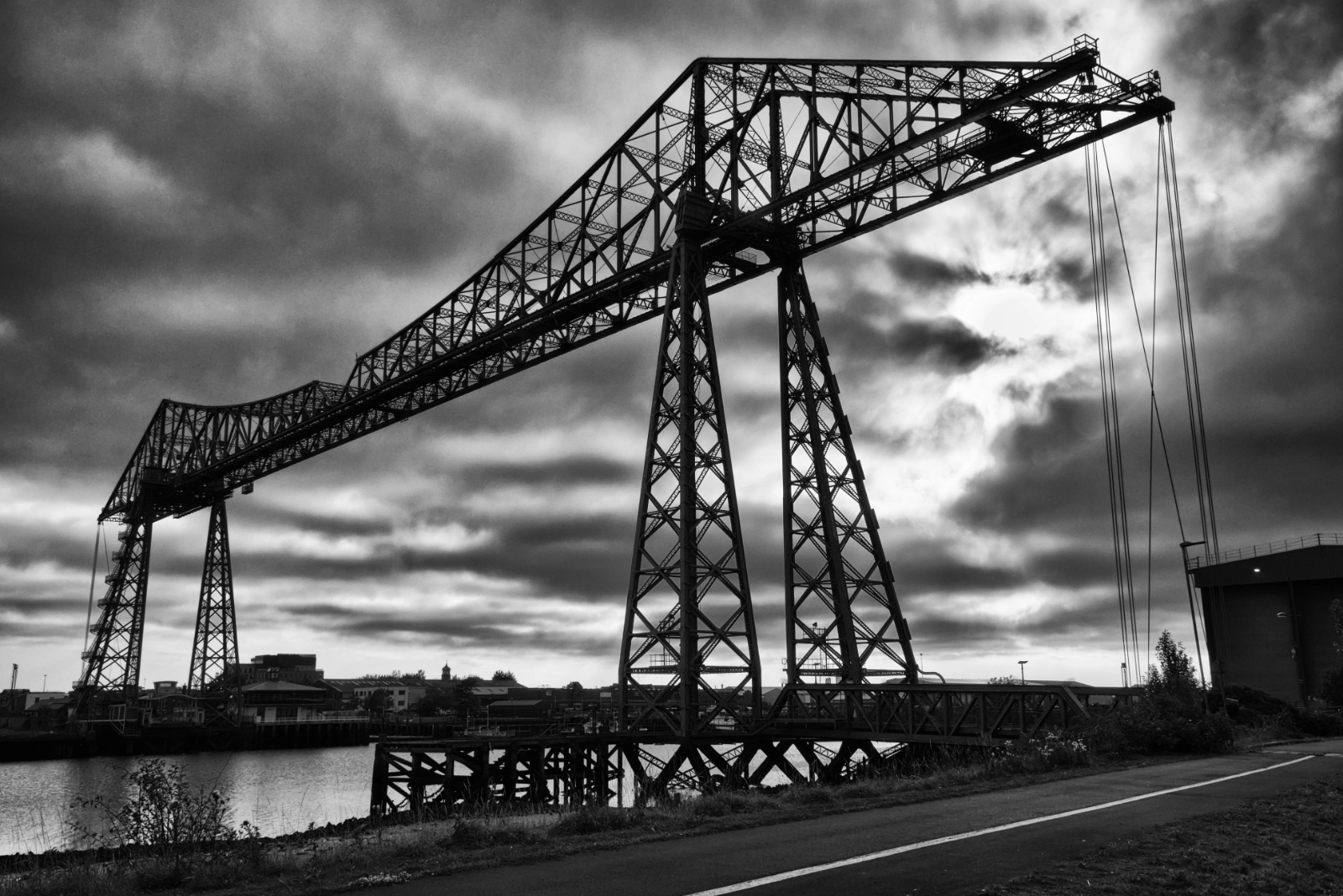 Transporter Bridge under heavy cloud, Middlesbrough
